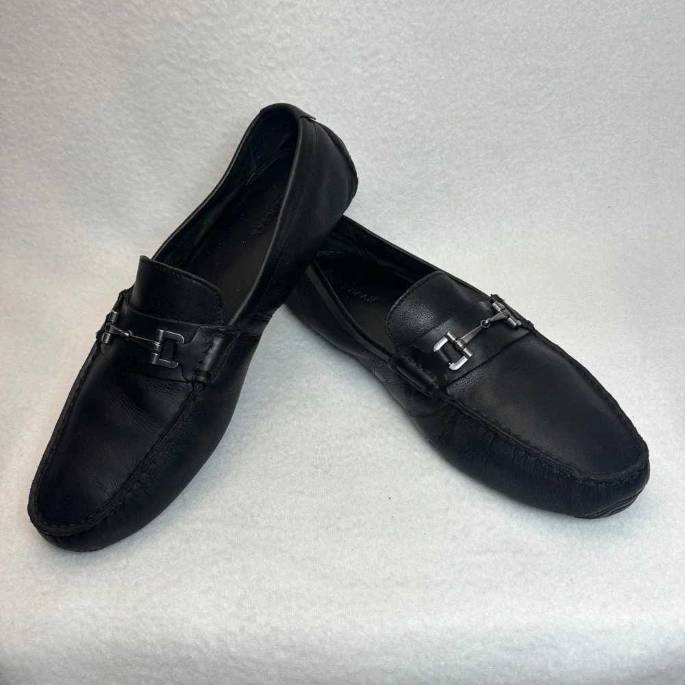 Cole Haan Horsebit Driving Loafers Black Leather Preppy Golf Casual Classic 11.5